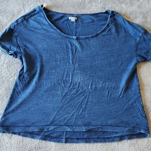 🔷️ Aerie Cotton Denim Style Crop T Shirt Size Small